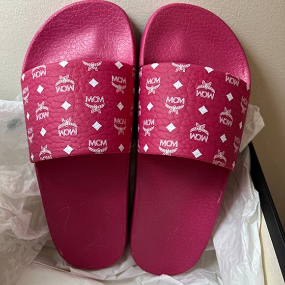 Women’s MCM Monogram Print Open Toe Rubber Slide – NIB - Picture 7 of 10
